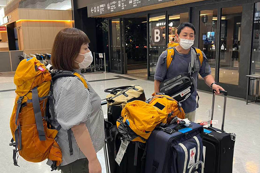 1日目 前泊・空港のカートに乗せて移動