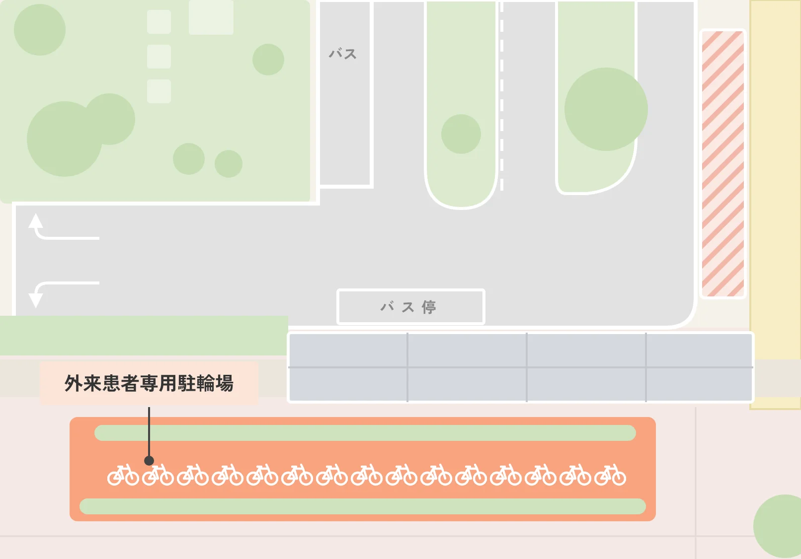 自転車駐輪場の地図