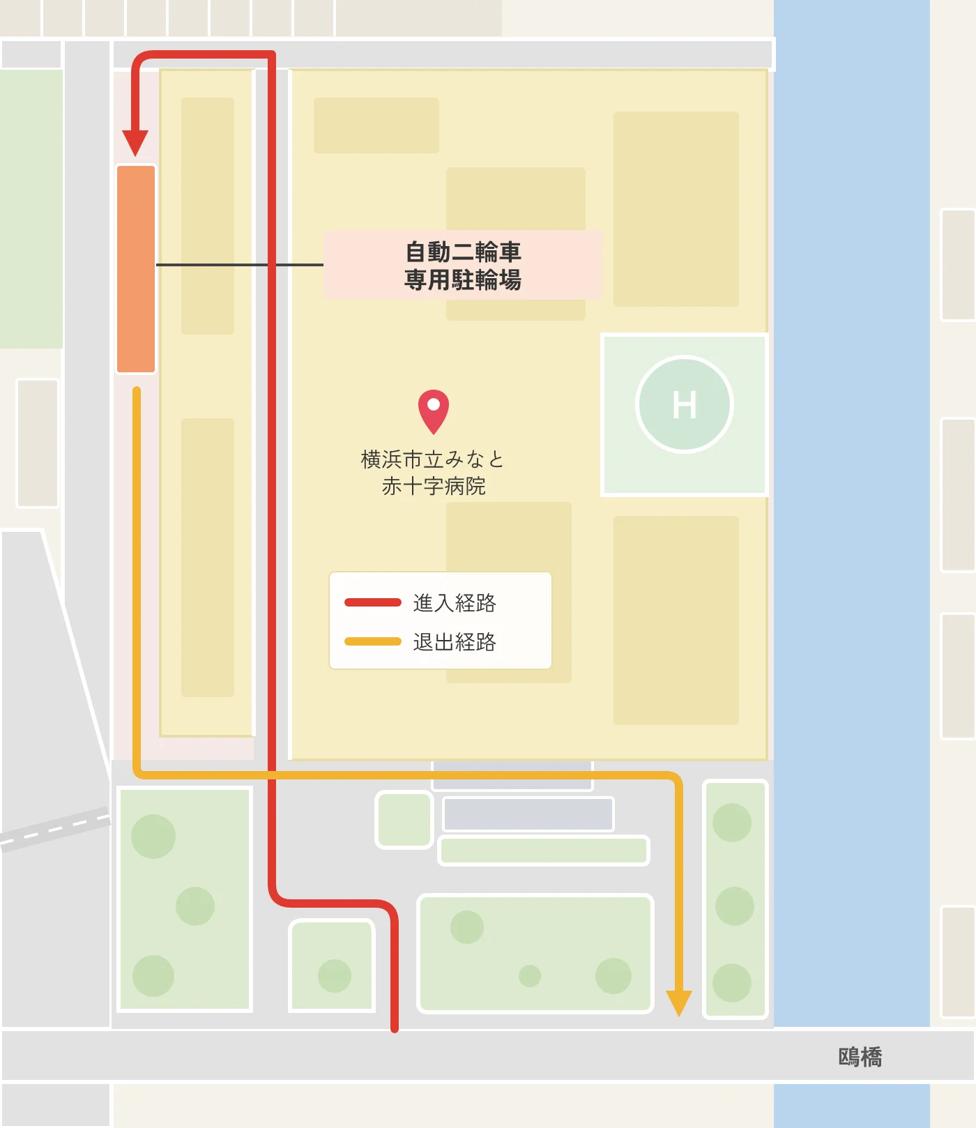 自動二輪車駐輪場の地図
